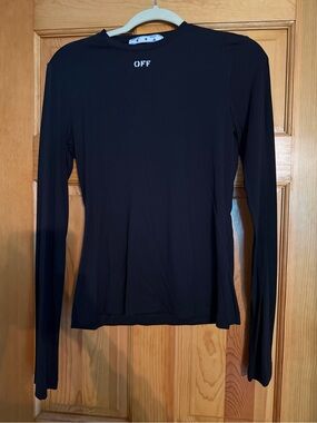 Off-white black  Long-Sleeve Crewneck Tee